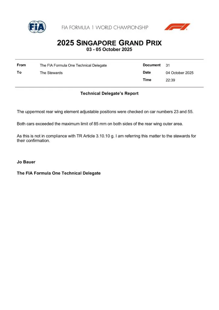 Comunicado de la FIA (@F1)