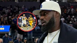 Stephen Curry, Bronny y LeBron James en Lakers vs Warriors.