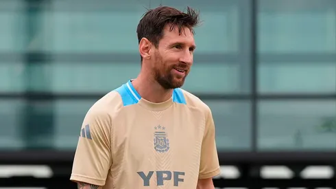 Lionel Messi en el entrenamiento de la Selección Argentina