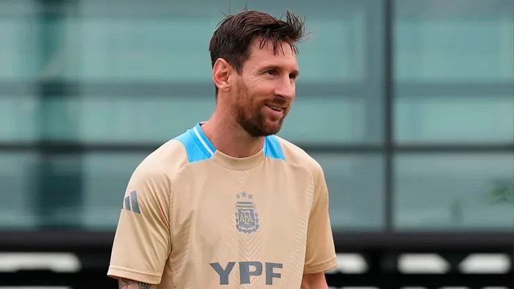 Lionel Messi en el entrenamiento de la Selección Argentina