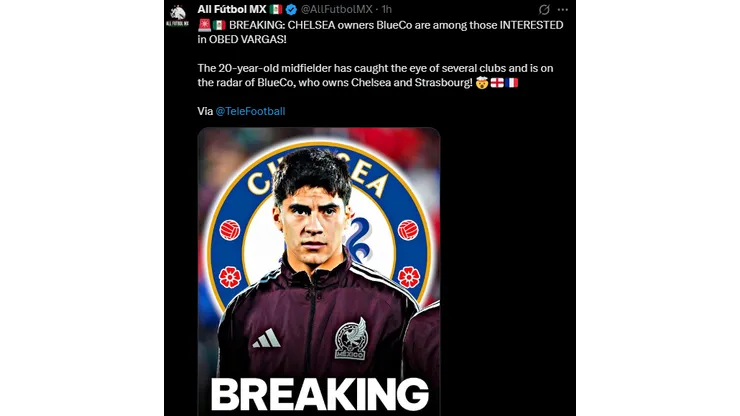 Equipo de la Premier League quiere a Obed Vargas