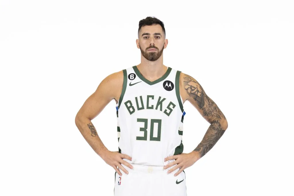Luca Vildoza en el media day de la NBA (Getty Images)