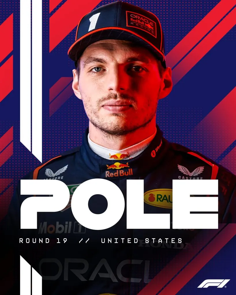 Max Verstappen consiguió la pole en Austin (@F1)