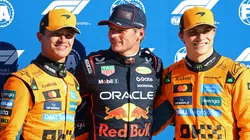 Lando Norris, Max Verstappen y Oscar Piastri