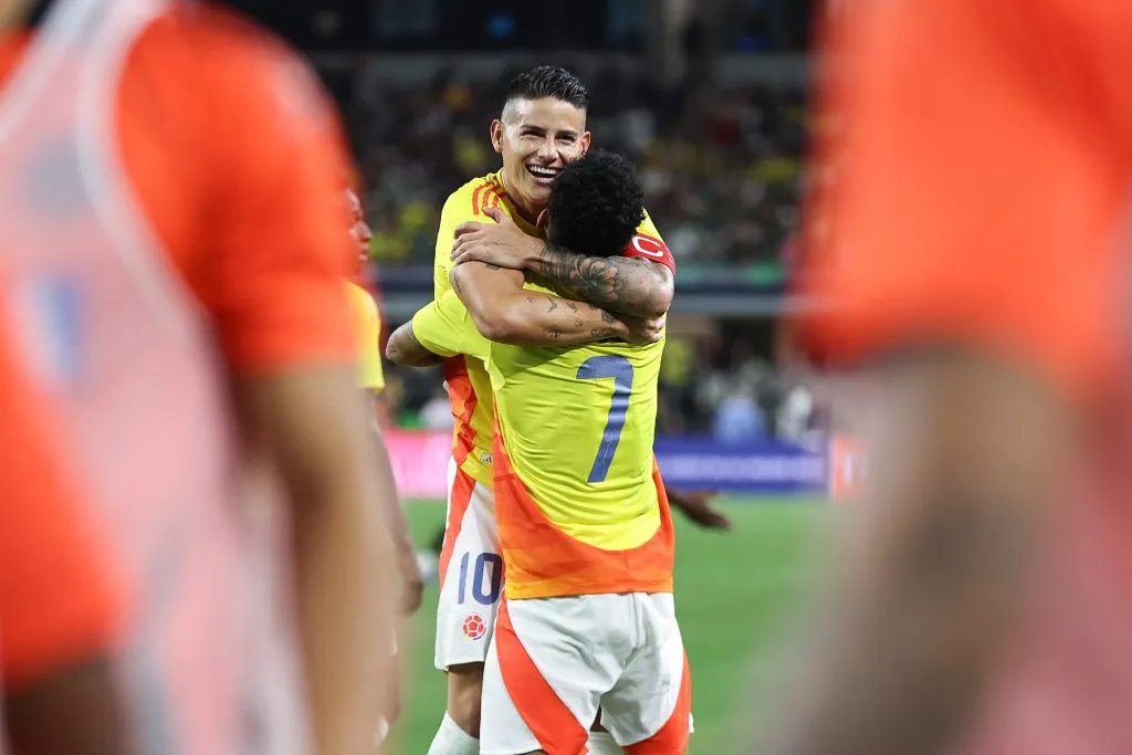 James Rodríguez y Luis Díaz juntos en Colombia (Getty Images)