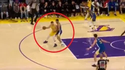 Jugada de Doncic contra Curry en Lakers vs. Warriors.