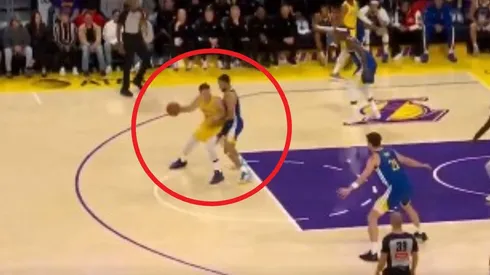 Jugada de Doncic contra Curry en Lakers vs. Warriors.