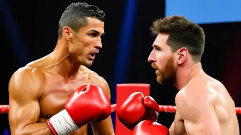 Cristiano Ronaldo y Lionel Messi boxeando, una imagen utópica.