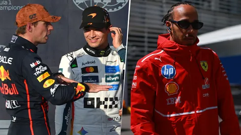 Max Verstappen, Lando Norris y Lewis Hamilton
