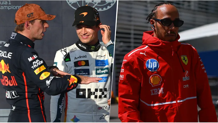 Max Verstappen, Lando Norris y Lewis Hamilton