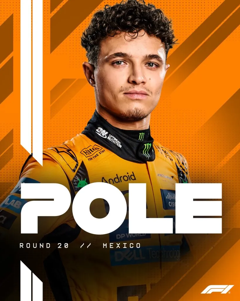 Lando Norris consiguió la pole de México (@F1)