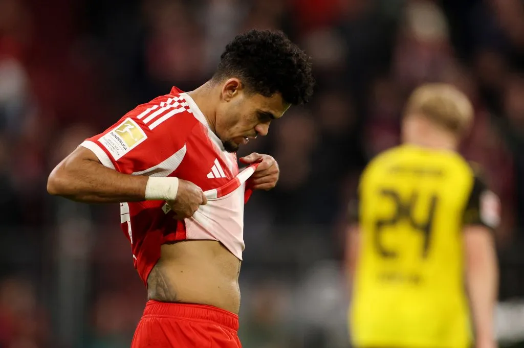 Luis Díaz en el partido entre Bayern Múnich y Borussia Dortmund (GETTY IMAGES)