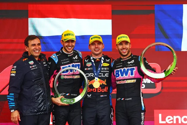Podio del Gran Premio de Brasil 2024 (GETTY IMAGES)