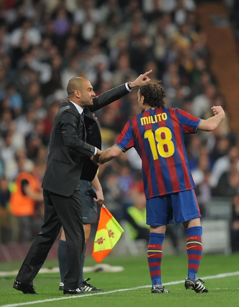 Gabriel Milito en su época cuando conoció a Domenec Torrent (Getty Images)