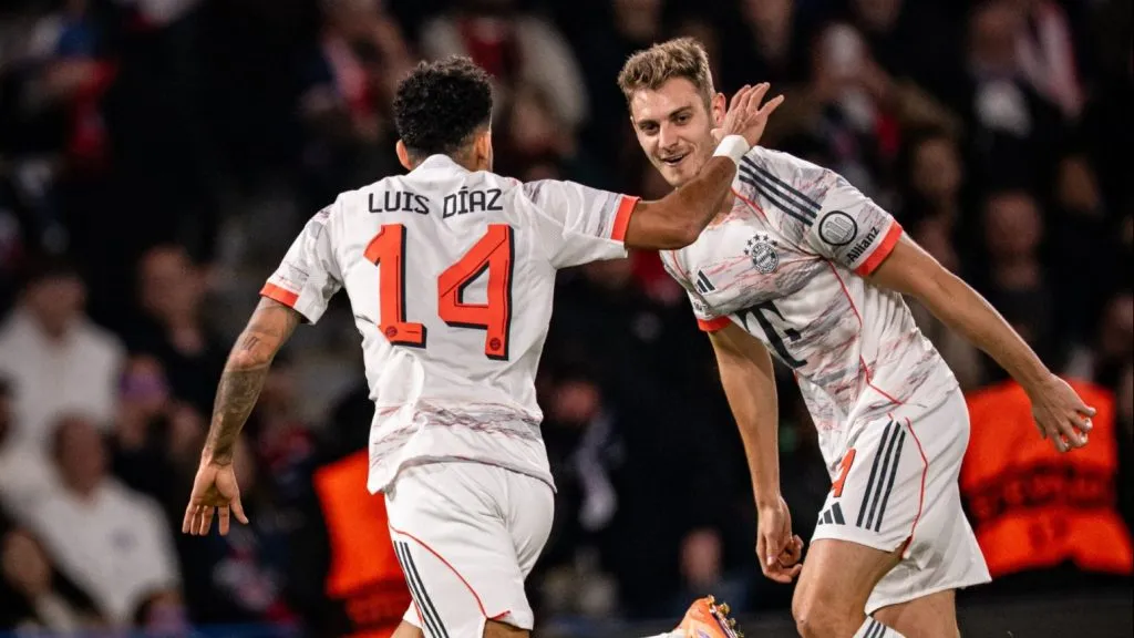 El festejo de Luis Díaz y de todo Bayern en su doblete.