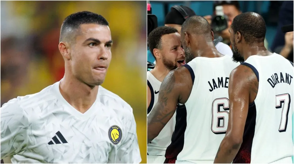 Cristiano Ronaldo, Stephen Curry,  LeBron James y Kevin Durant. (Foto: Getty Images)