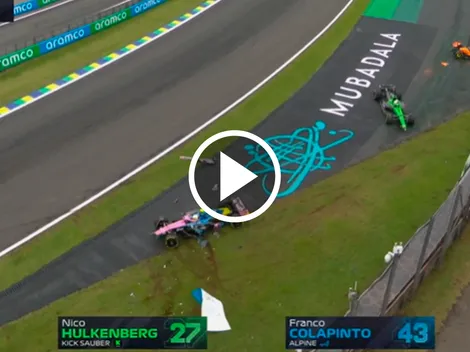 El triple accidente de Piastri, Hülkenberg y Colapinto en la Sprint de Brasil