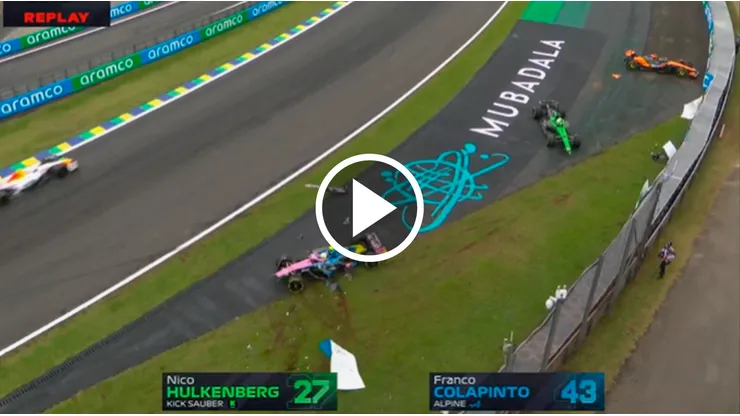 Triple accidente en la carrera Sprint del Gran Premio de Brasil