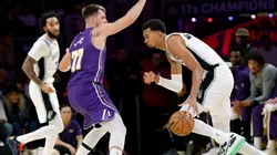 Luka Doncic defiende a Victor Wembanyama