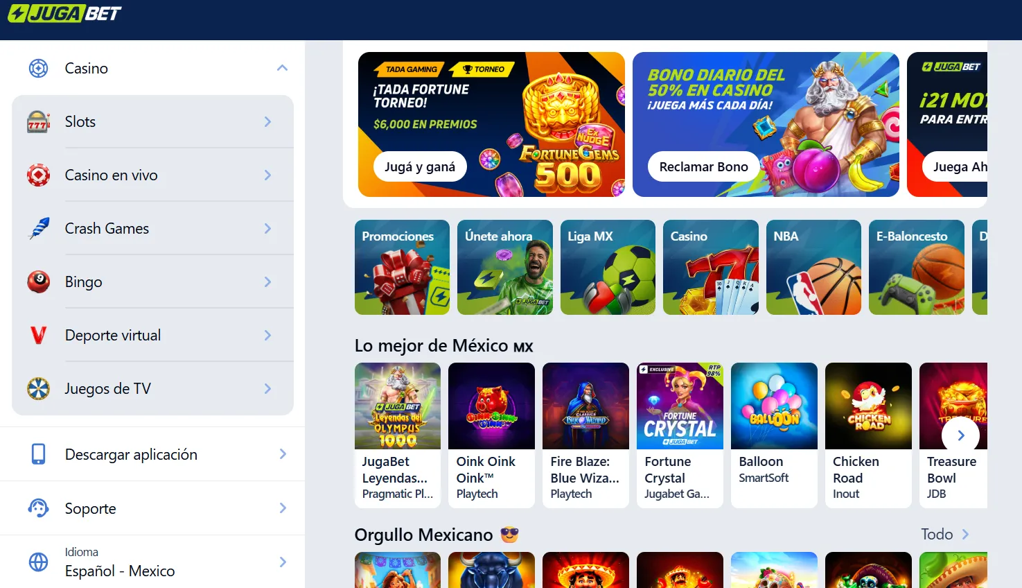 Jugabet app - juegos disponibles para Descargar aplicación para Android