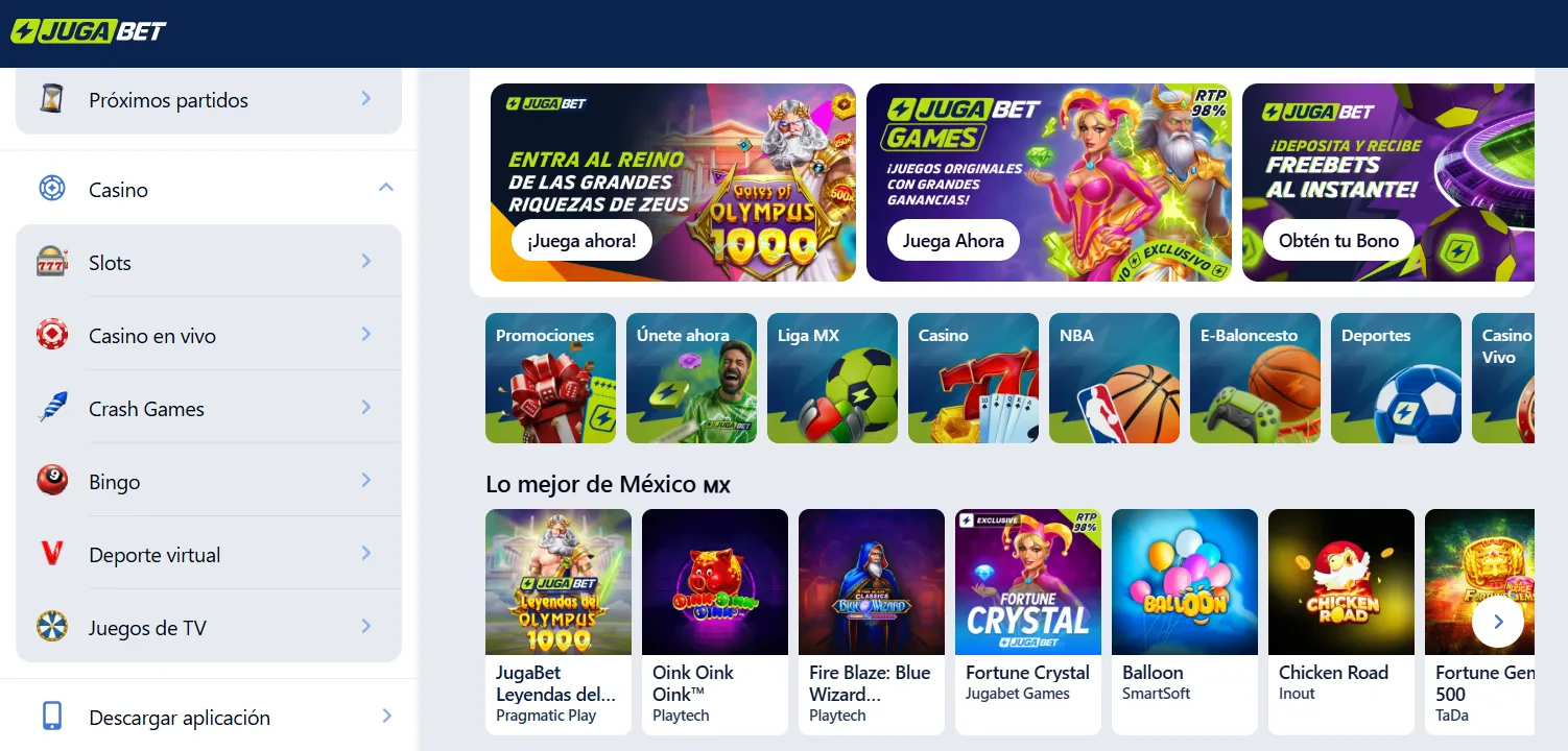 Jugabet opiniones - Home principal