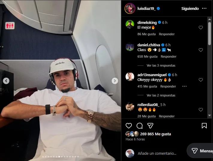 Post de Díaz tras la sanción de UEFA. (Foto: Instagram / @luisdíaz19_)