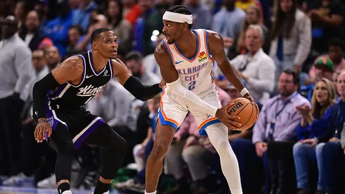 Russell Westbrook marca a Shai Gilgeous-Alexander