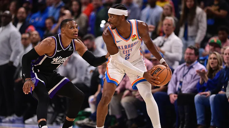 Russell Westbrook marca a Shai Gilgeous-Alexander