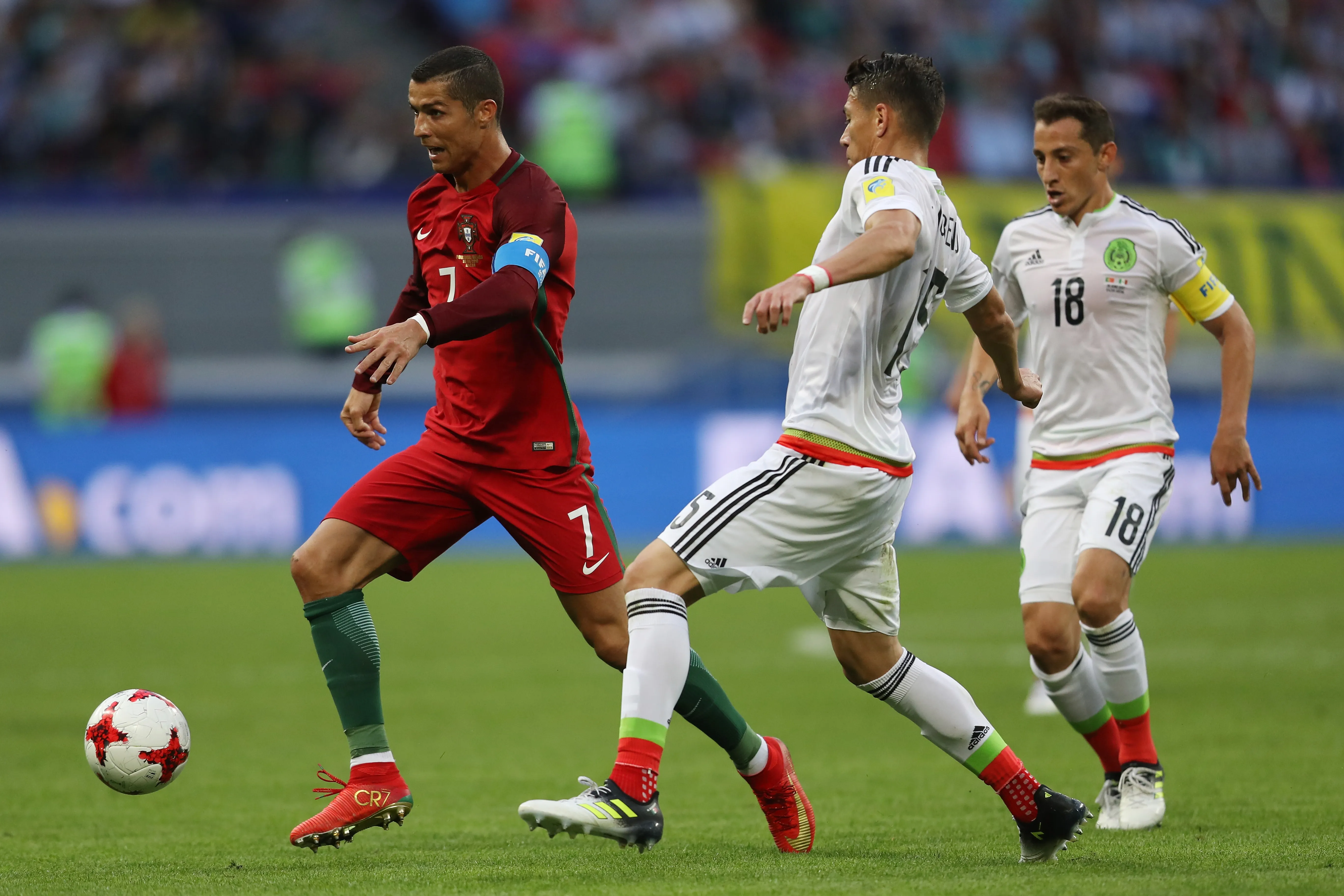 Cristiano Ronaldo contra México en la Copa Confederaciones 2017 (Getty Images)