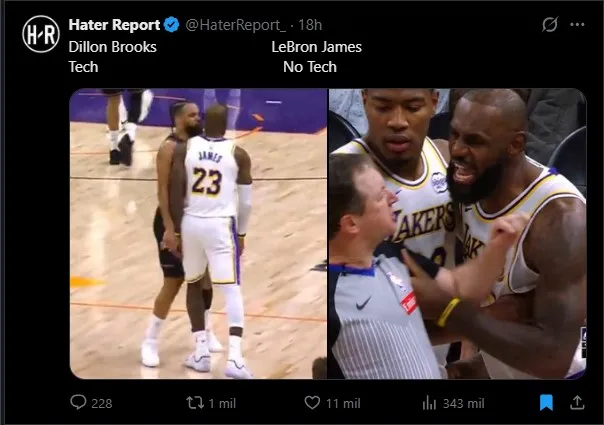 Acusación a LeBron James. (Foto: X / @HaterReport)