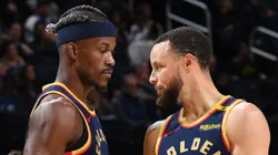 Jimmy Butler y Stephen Curry en la NBA con Golden State Warriors.