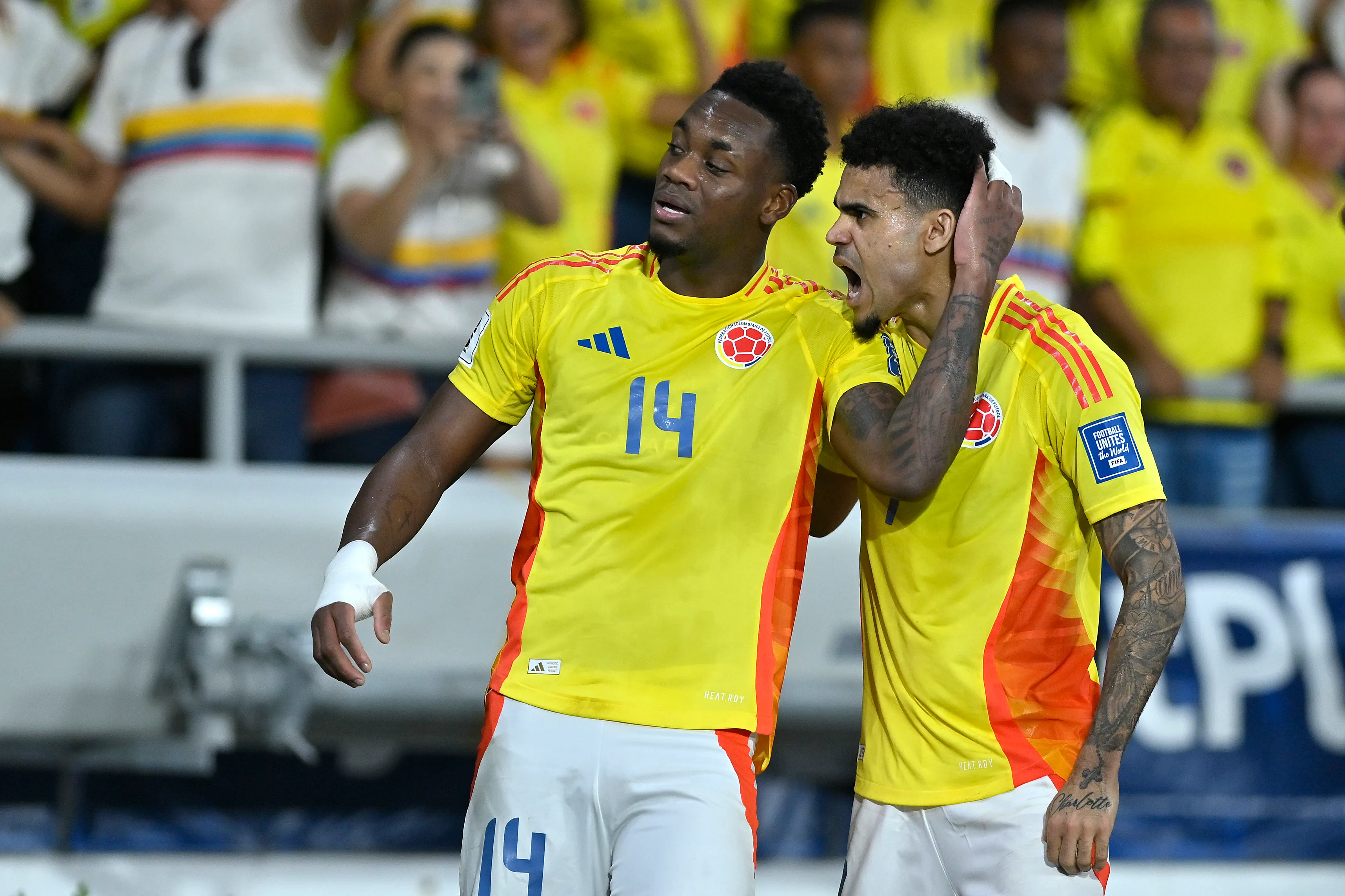 Jhon Durán y Luis Díaz con la Selección de Colombia (GETTY IMAGES)