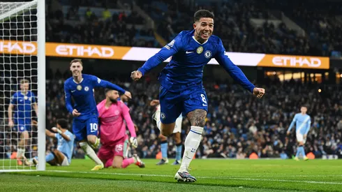 Enzo Fernández celebra el agónico empate de Chelsea ante Manchester City