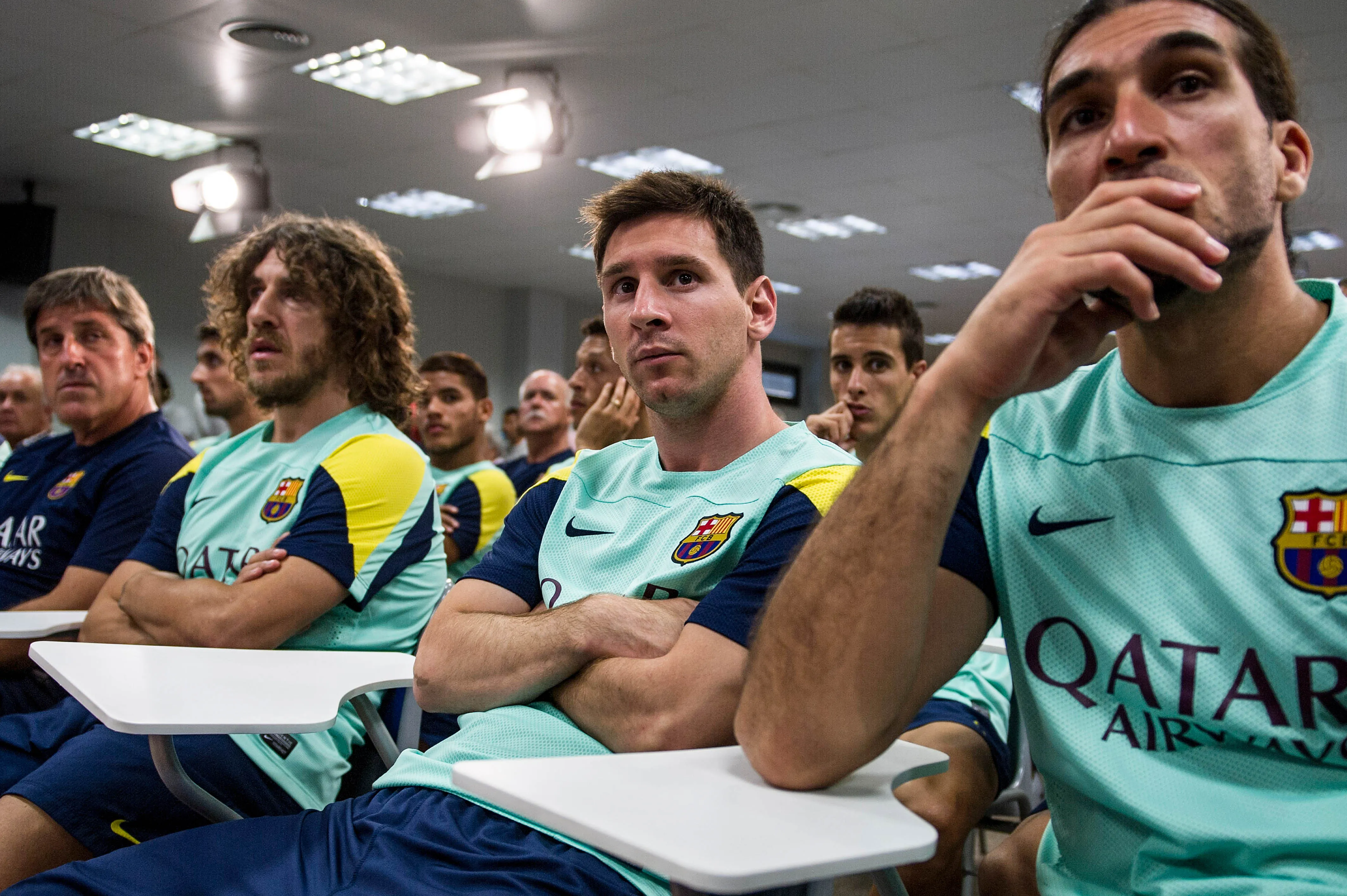 Lionel Messi y José Manuel Pinto como compañeros de Barcelona en 2013 (GETTY IMAGES)
