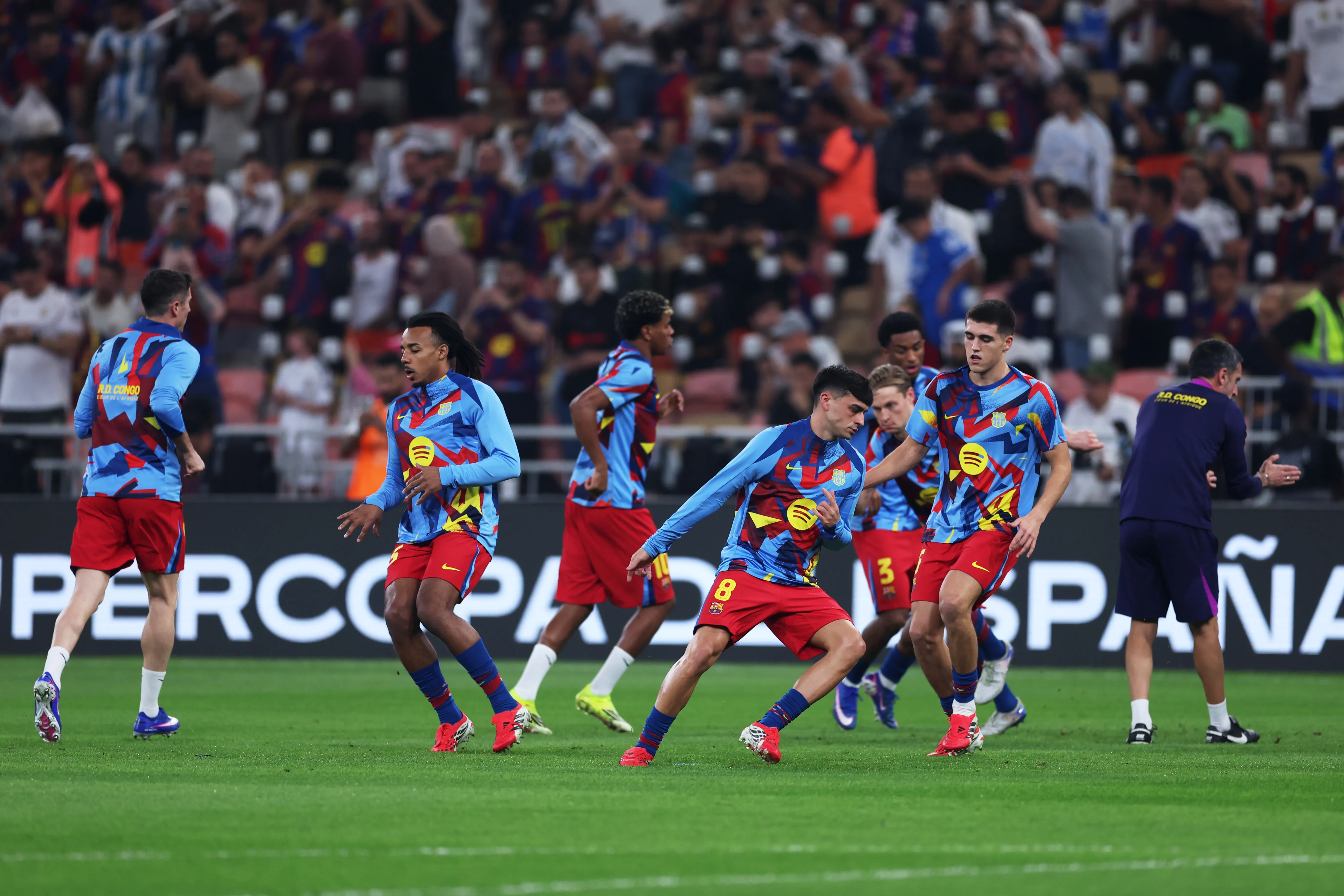 Entrada en calor del FC Barcelona