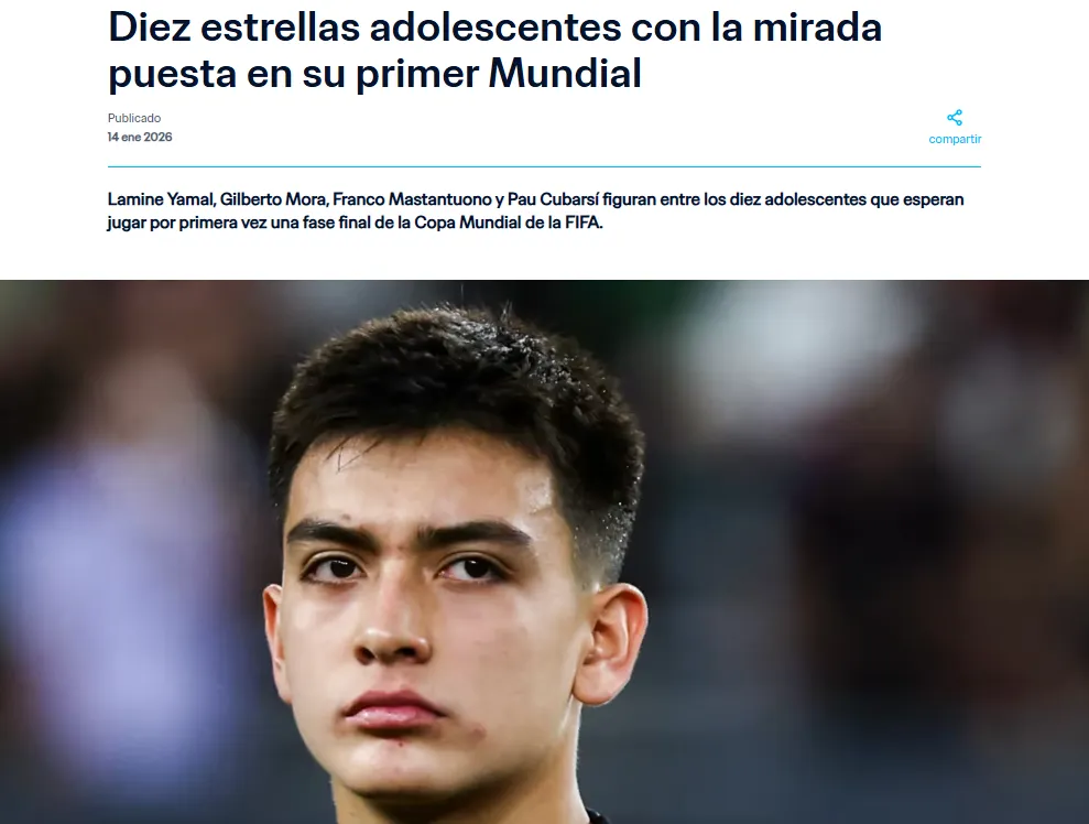 Captura del artículo de la FIFA