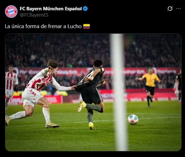 Denuncia del Bayern por Luis Díaz. (Foto: X / @FCBayernES)
