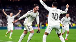 Raúl Asencio celebra el 2-0 de Real Madrid ante Levante