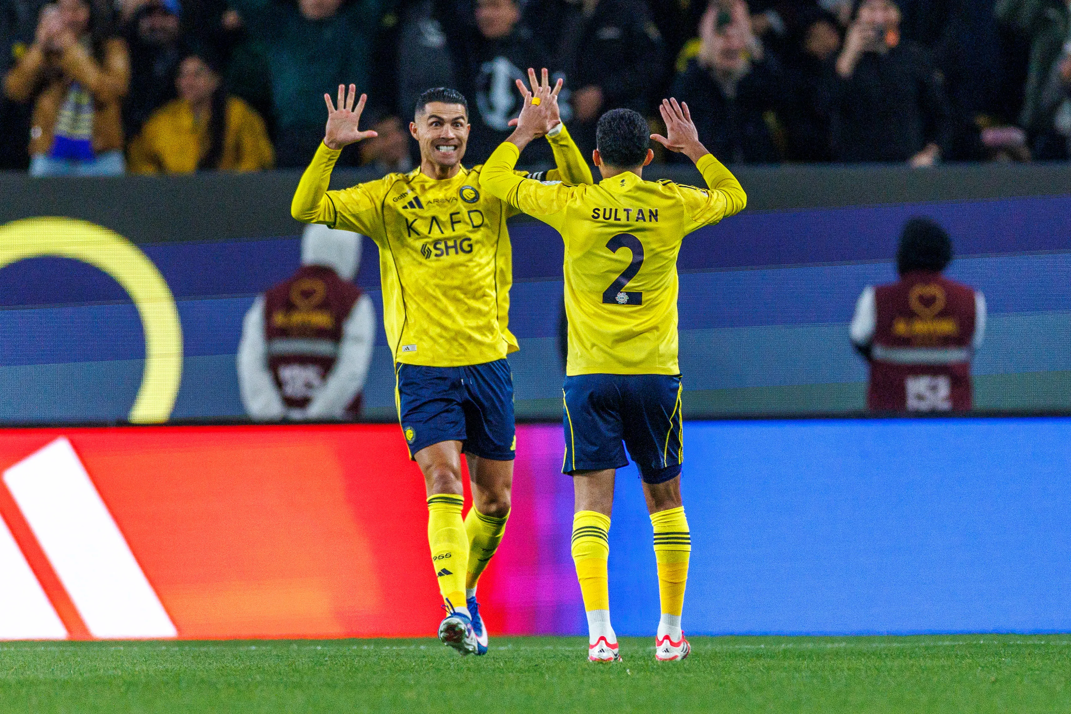 Cristiano Ronaldo festejando el gol de Al-Nassr (Getty Images)