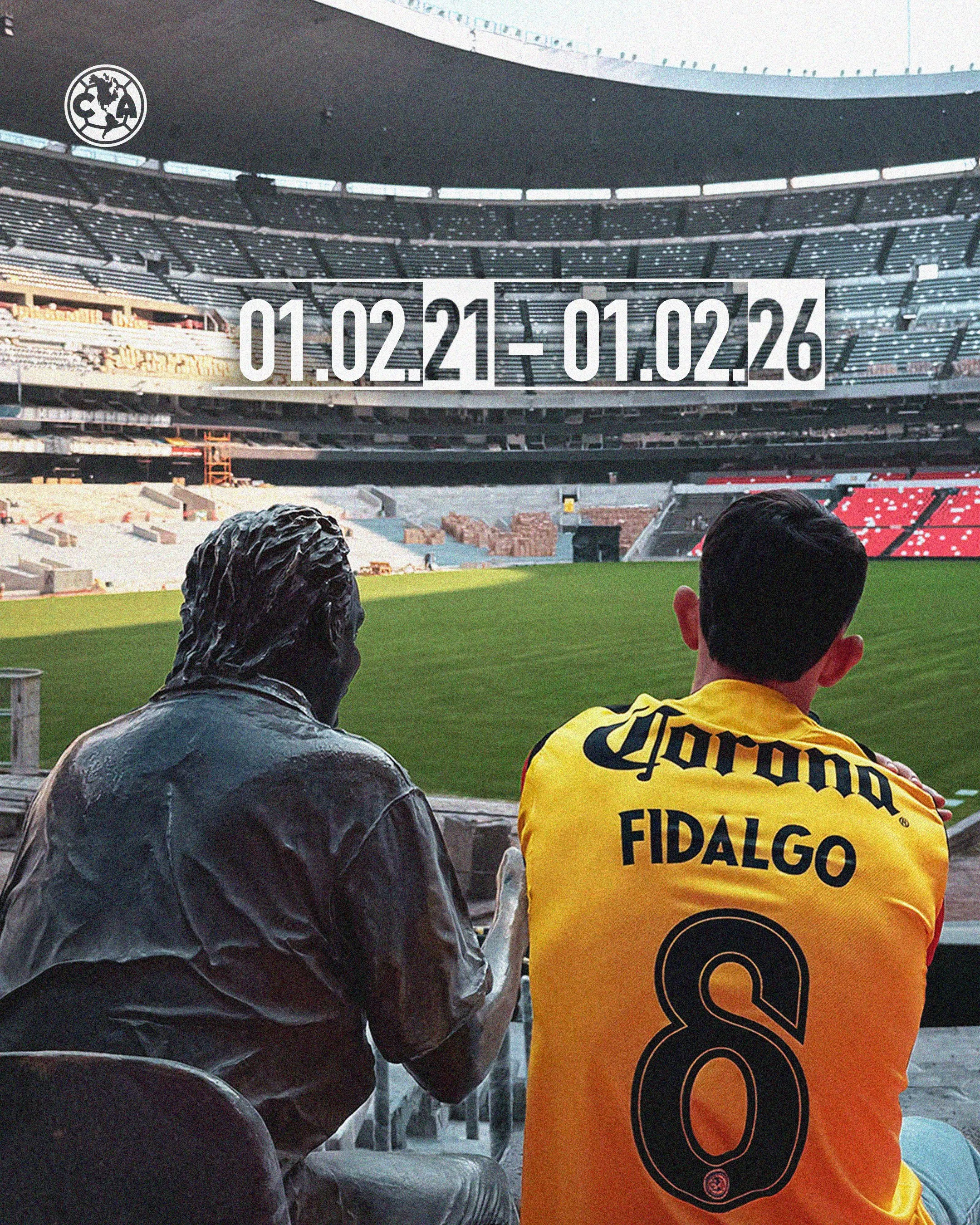 Fidalgo llegó un 1 de febrero y se va un 1 de febrero (@ClubAmérica)