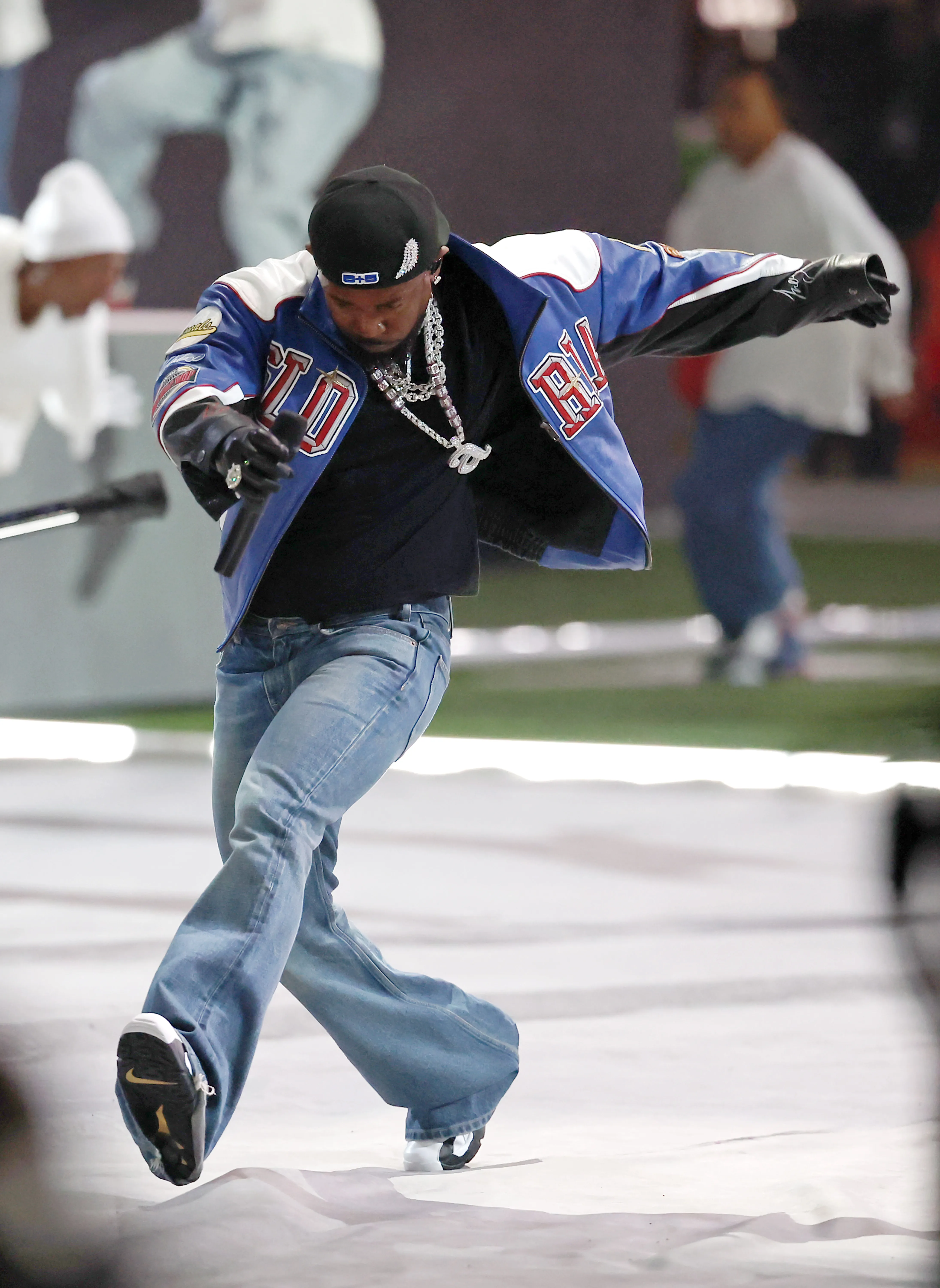 kendrick Lamar, durante su performance en el Super Bowl (GETTY IMAGES)