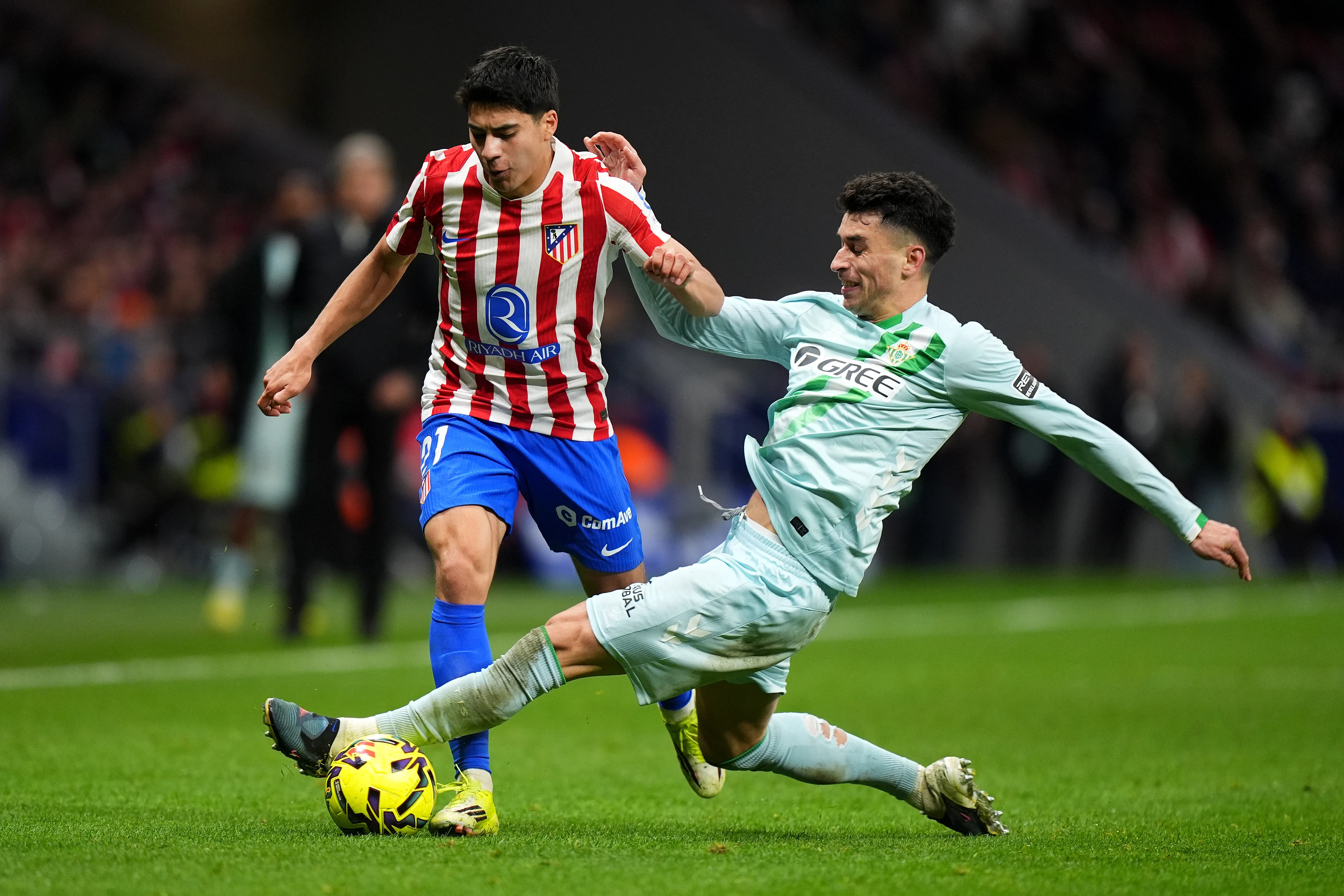 Obed Vargas en uno de sus partidos con Atlético de Madrid (Getty Images)