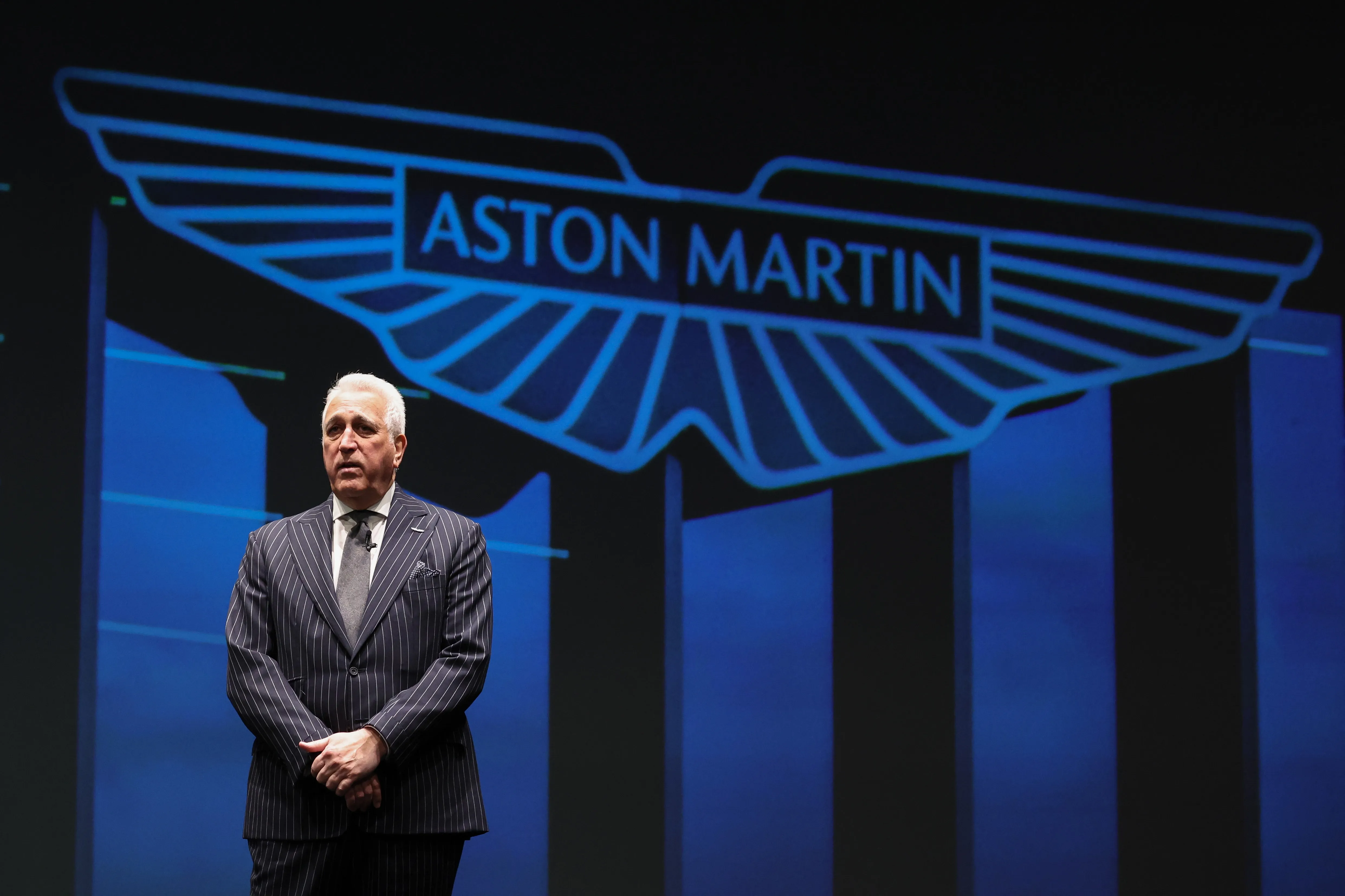 Lawrence Stroll en la presentación del AMR26 (GETTY IMAGES)