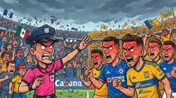 El cuarto árbitro de Cruz Azul vs. Tigres UANL discutió con los jugadores en pleno juego