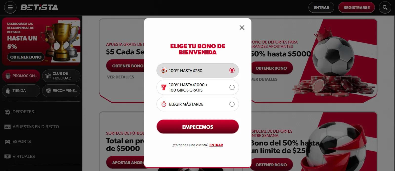 Betista opiniones - Bonos de bienvenida disponibles - Bolavip MX