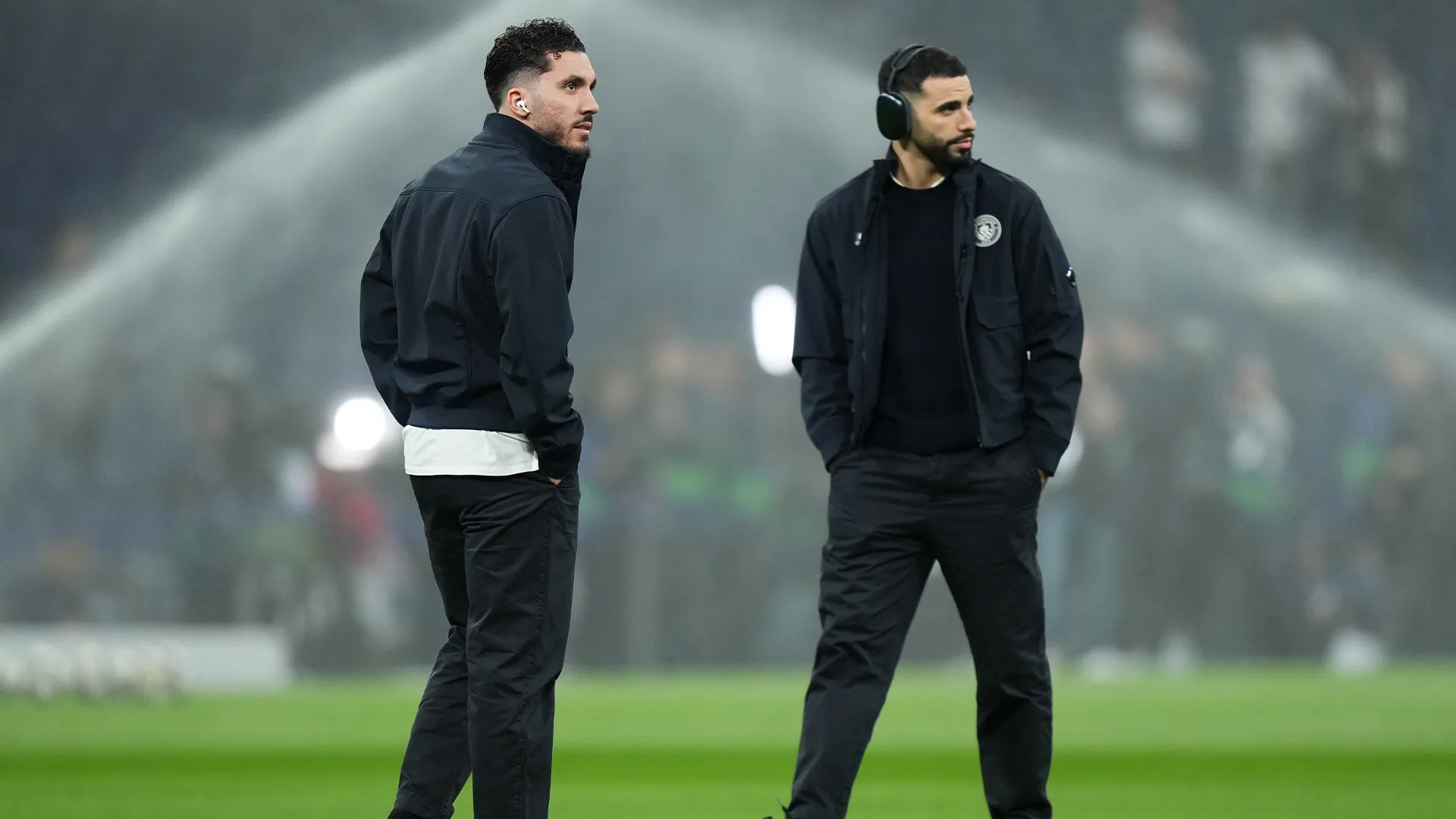 Jugadores de Manchester City en el Santiago Bernabéu