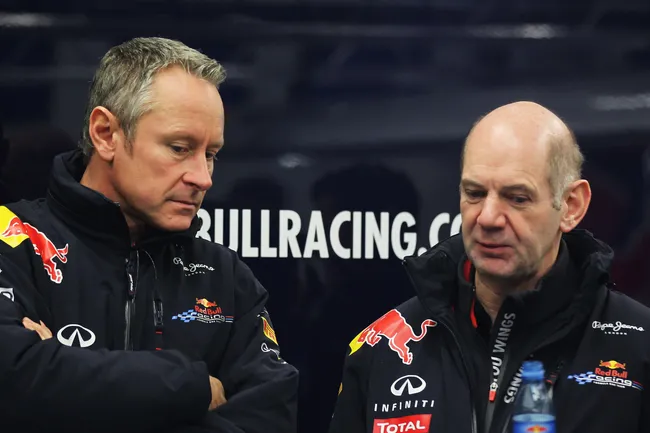 Adrian Newey junto a Jonathan Wheatley en Red Bull Racing (GETTY IMAGES)