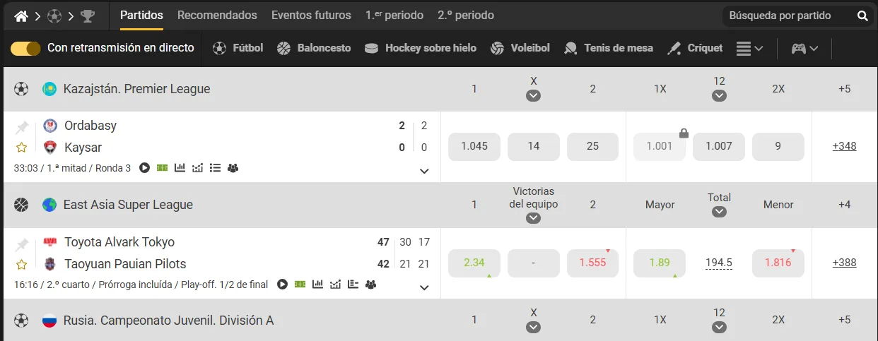 Ejemplos de enfrentamientos para usar el código promocional Melbet - Bolavip MX