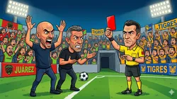 Guido Pizarro y Pedro Caixinha fueron expulsados en Juárez vs. Tigres UANL