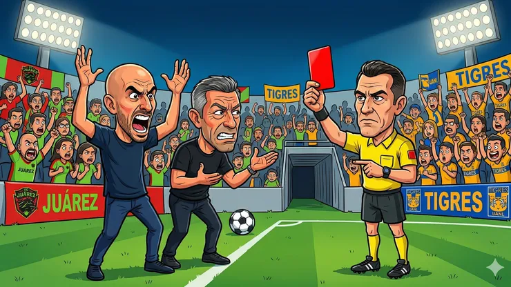 Guido Pizarro y Pedro Caixinha fueron expulsados en Juárez vs. Tigres UANL